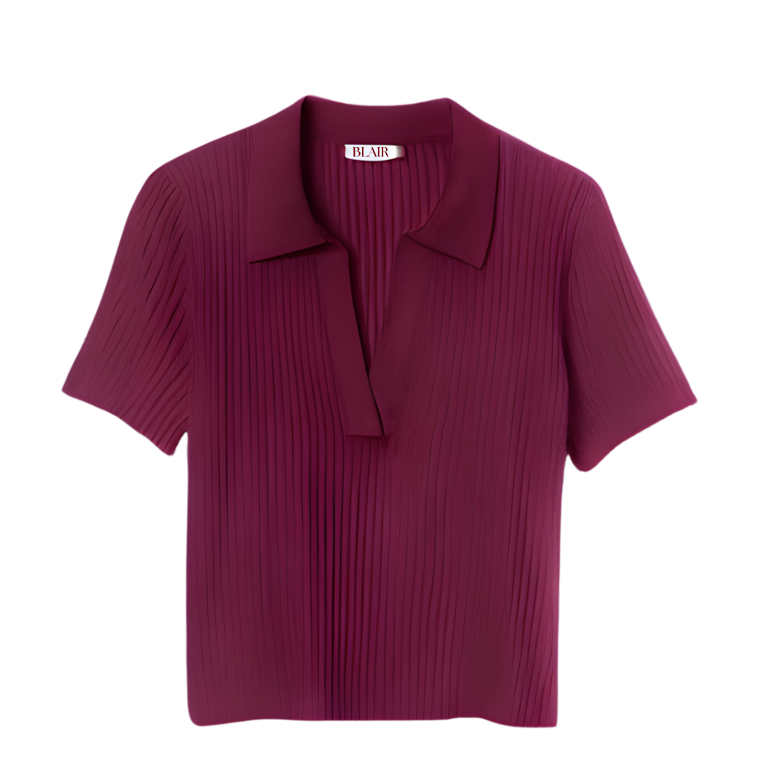 Burgundy Short Sleeve Collared Neck Polo Shirt