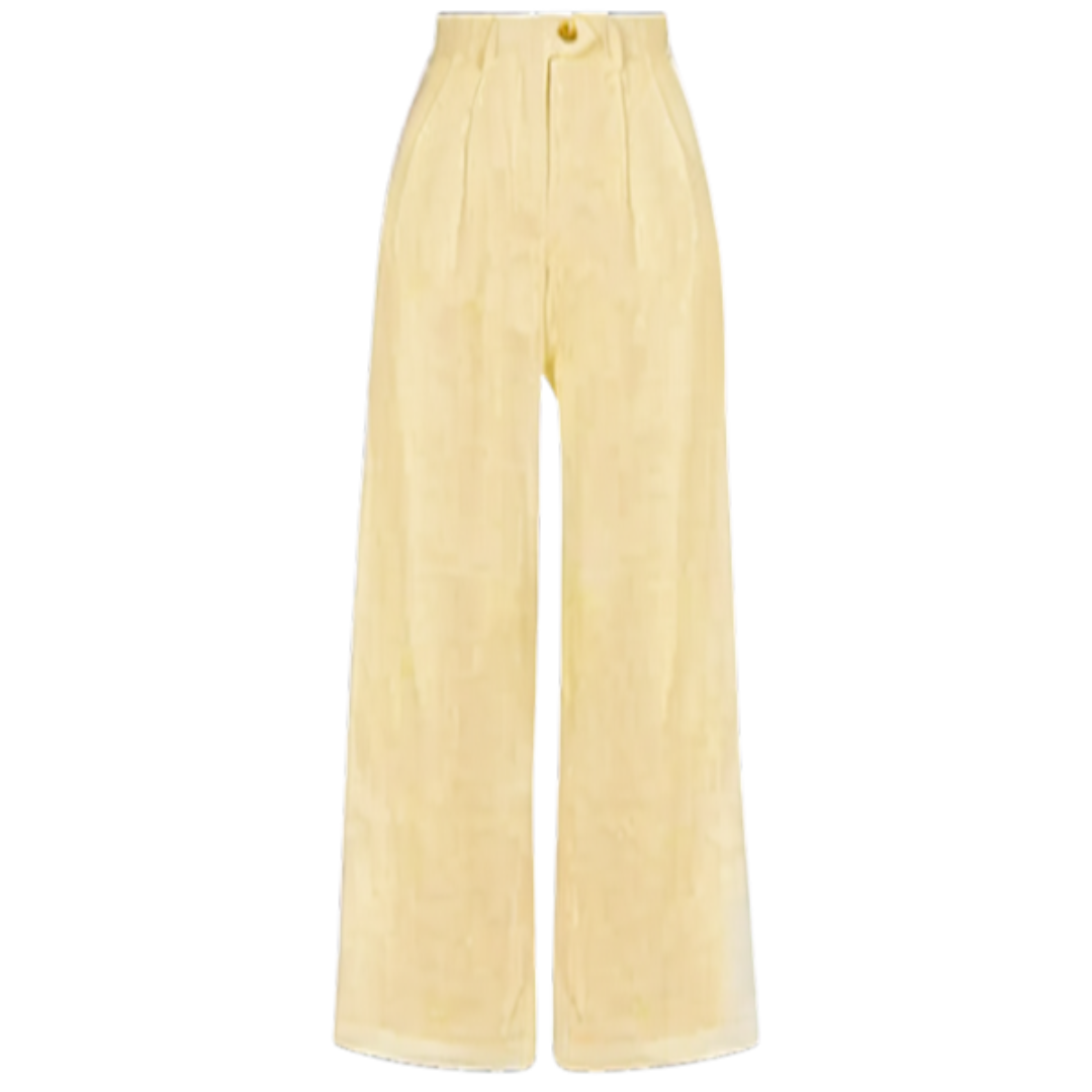 Wide Legged Linen Pants Beige