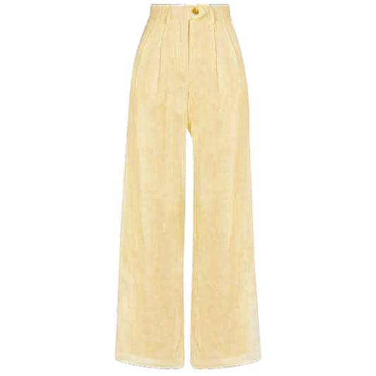 Wide Legged Linen Pants Beige